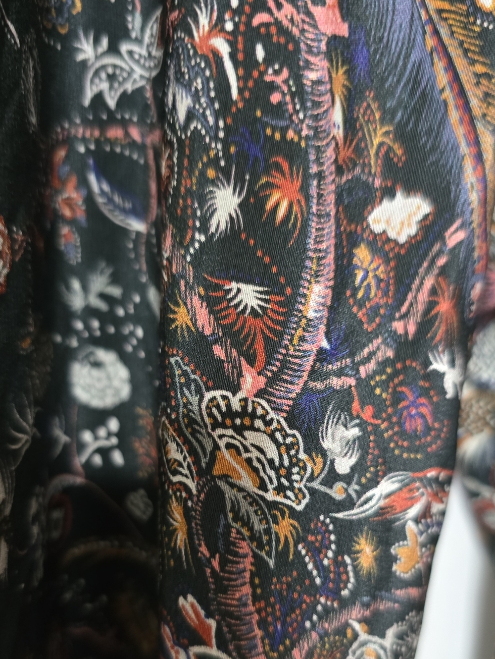 Ulla Johnson Black Floral Long-Sleeve Midi Dress 100% Silk - Picture 7 of 7